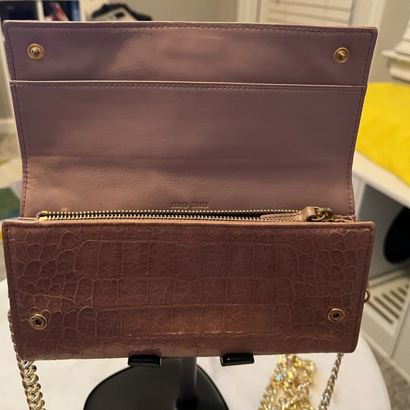 Miu Miu Bags Miu Miu Crocodile Print Leather Crossbody Woc Poshmark